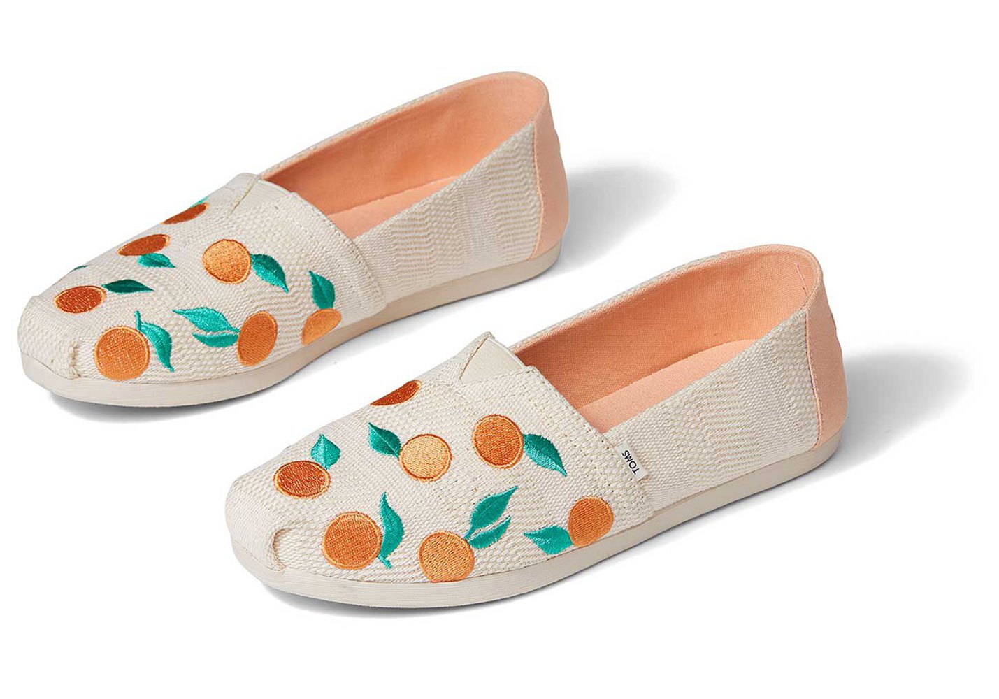 Toms Espadryle Damskie Beżowe - Alpargata Embroidered Oranges - 97OCQTKRA